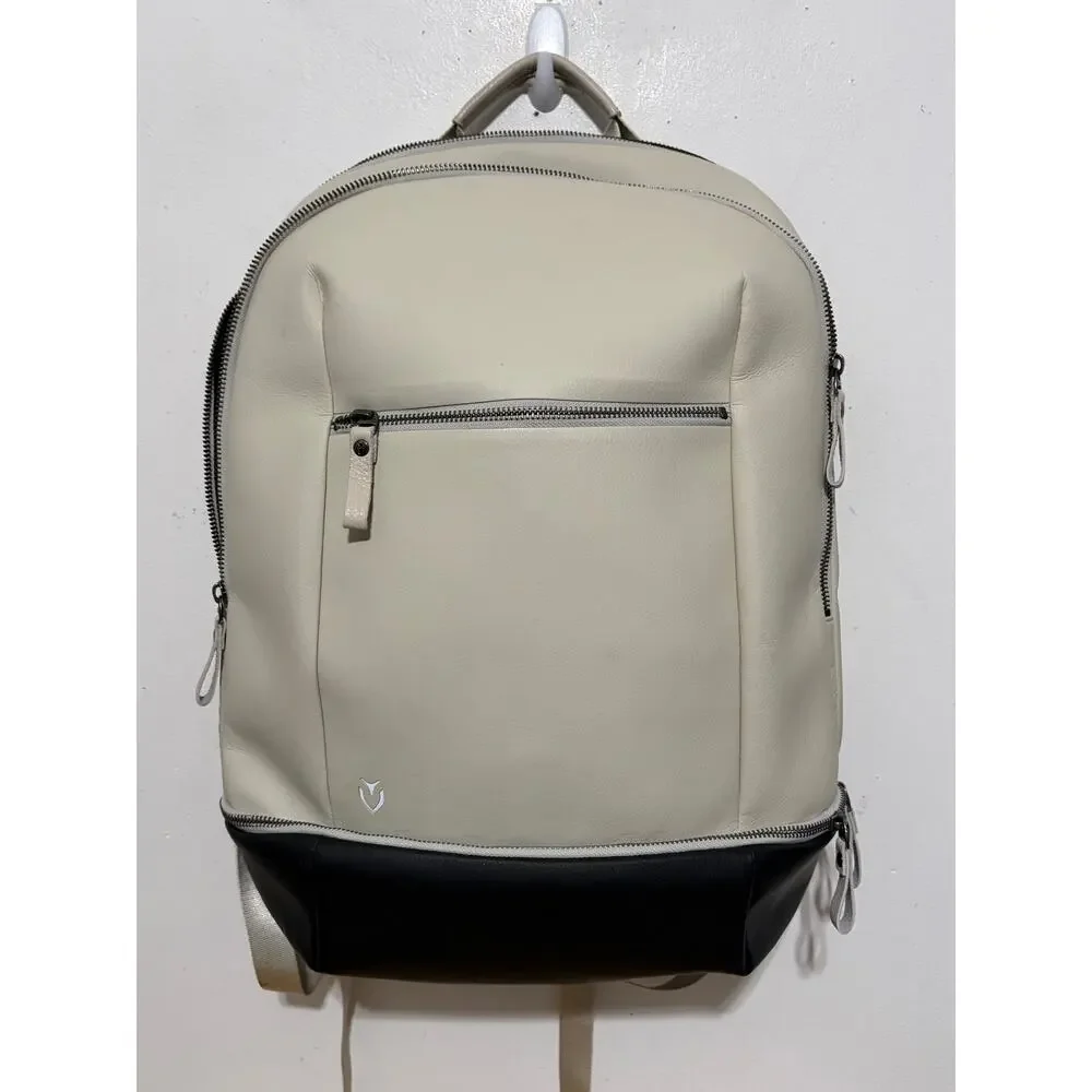 VESSEL Signature Backpack Latte Cream Black Luxury Travel Laptop Work Bag 22L